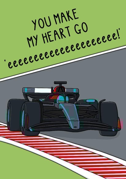 Funny Valentines Card - Formula 1 - Mercedes created by OhJaye