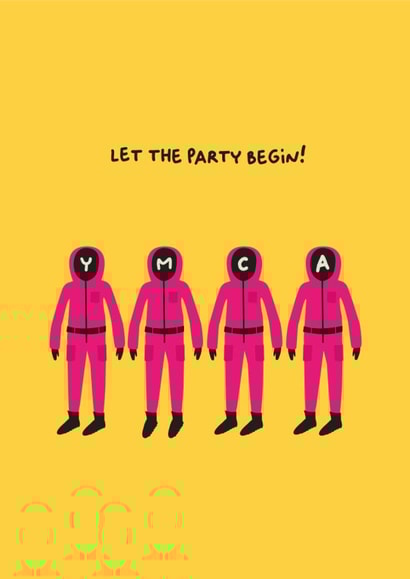 Funny Birthday Card - Squid Game - YMCA created by PaperJam Print Co.