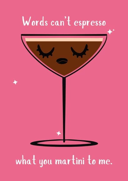 Cute Birthday/Love & Friendship Card - Cocktail - Espresso created by Kim&Tonic