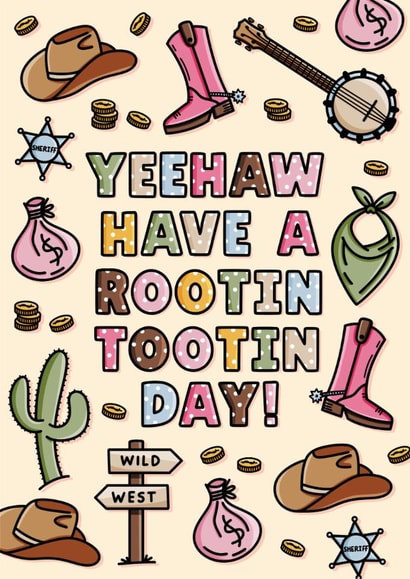 Fun Birthday Card - Yeehaw - Western created by Jessie