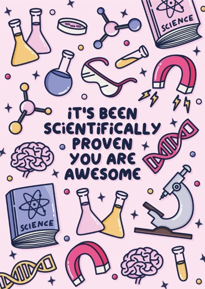 Cute Exams/Congratulations Card - Science - You Are Awesome created by Jessie