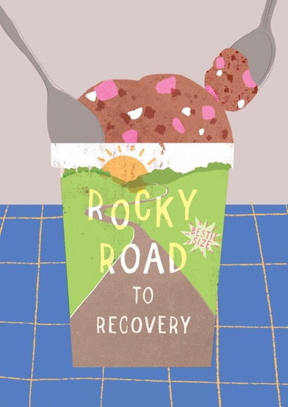 Cute Get Well Card - Rocky Road To Recovery - Ice Cream created by Francesca Iannaccone