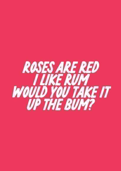 Rude Valentine's Day Card - Up The Bum created by The Marmalade Cat