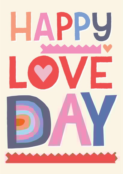 Cute Valentine's Day Card - Happy Love Day - Hearts created by Laura Darrington Design Ltd.