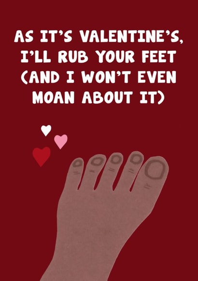 Funny Valentine's Day Card - Foot Rub created by Card and Cake