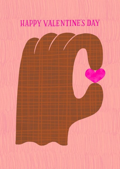 Modern Valentine's Day Card - Holding Heart - Heart created by Kay Wolfersperger