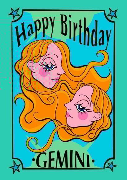 Pretty Birthday Card - Horoscope - Gemini created by Scruffysprite