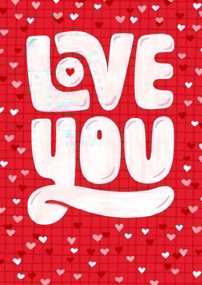 Cute Valentine's Day Card - Hearts - Love You created by Kay Wolfersperger