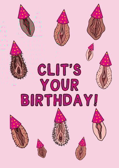 Funny Birthday Card - Clit's Your Birthday created by Gem Draws Stuff