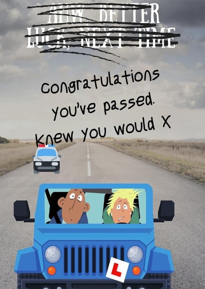 Driving Test Pass - “License to Thrill (and Maybe Parallel Park!)” created by Bustamo Cards