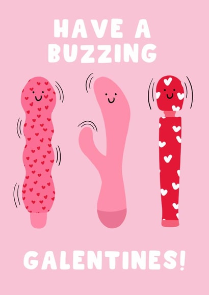 Rude Galentine's Day Card - Have A Buzzing - Vibrator's created by Pink Peach Cards