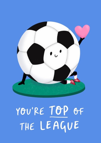 Cute Valentines Day Card - Football - Top Of The League created by Painted Parasol Studio