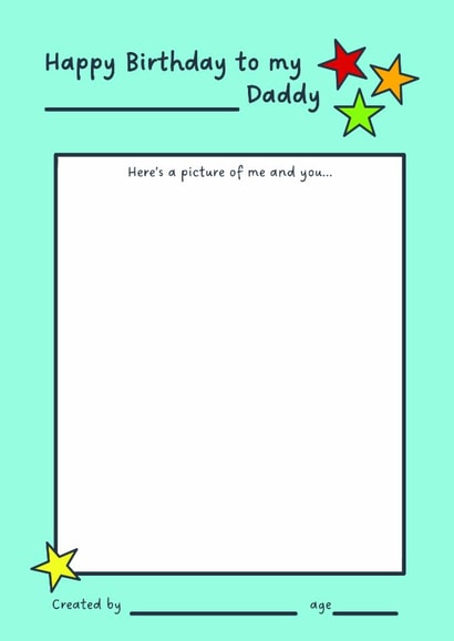 Cute Birthday Card - For Daddy - Drawing created by Brogan Cheetham