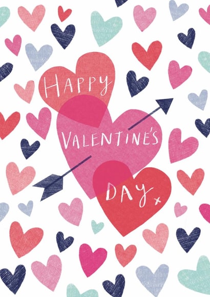 Classic Valentine's Day Card - Heart Illustrations created by Sticky Tape Kate