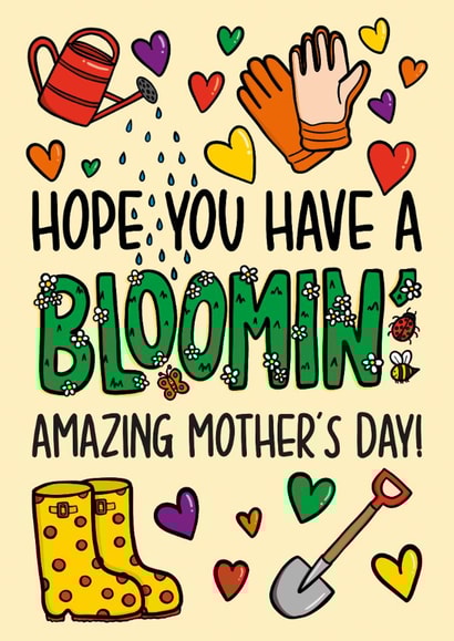 Cute Mother's Day Card - Gardening - Bloomin Amazing created by TeePee Creations