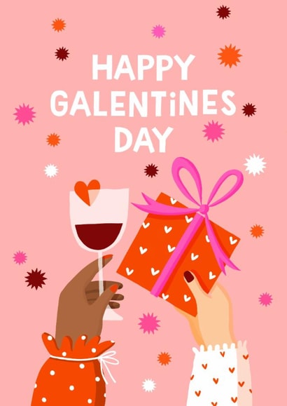 Pretty Galentines Day Card - Best Friends - Friendship created by Nicola Watson