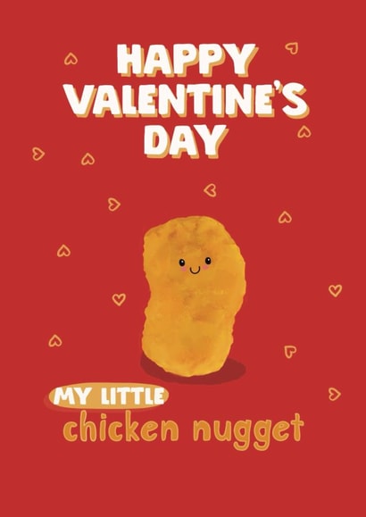 Cute Valentine’s Day Card - Chicken Nugget created by Giddy Kipper