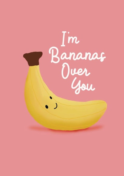 Cute Valentine's Day Card - Bananas Over You created by Giddy Kipper