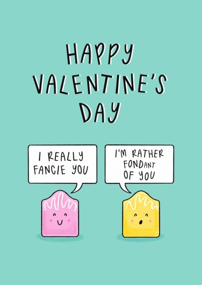 Cute Valentine's Day Card - Rather Fond Of You - Cake created by Muses & May 