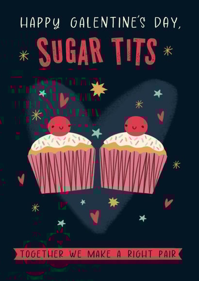 Funny Valentine's Day Card - Galentine's Day - Sugar Tits created by Dalia Clark Design