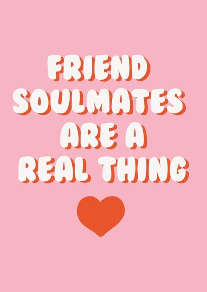 Cute Valentine's Day Card - Friend Soulmates - Galentine's created by Stuck Shop Gifts