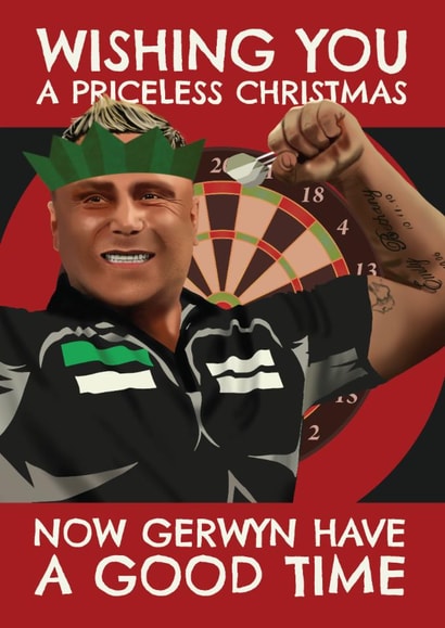 Funny Christmas Card - Gerwyn Price - Darts created by AbiGoLucky