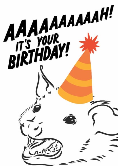 Funny Birthday Card - Screaming Possum created by The Marmalade Cat