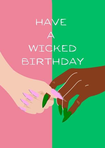 Cute Birthday Card - Wicked - Holding Hands created by Joanna