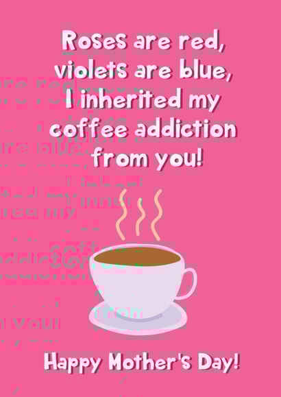Funny Mother's Day Card - Coffee Addiction created by @Laura Lonsdale Designs