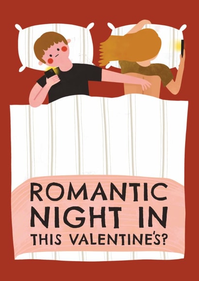 Funny Valentine's Day Card - Phones In Bed created by AbiGoLucky