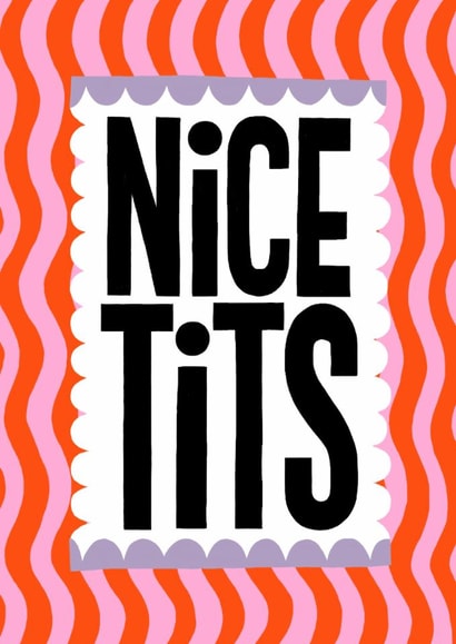 Funny Valentine's Day Card - Nice Tits created by Nicola Watson