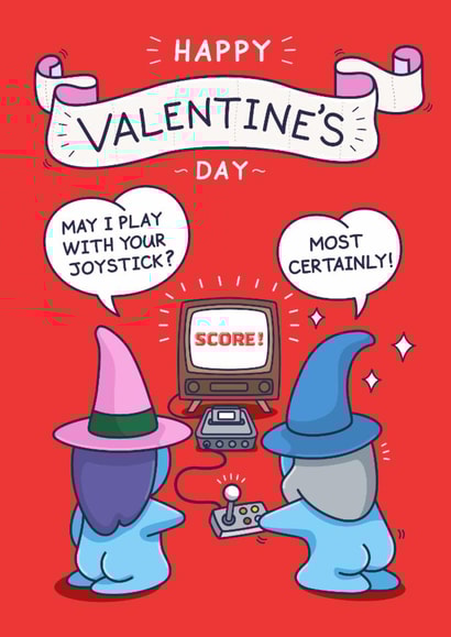Funny Valentines Day Card - Joystick - Game created by Cheeky Legends