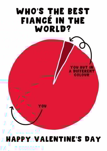 Cute Valentine's Day Card - Who's The Best Fiancé In The World - Chart created by Pink Peach Cards