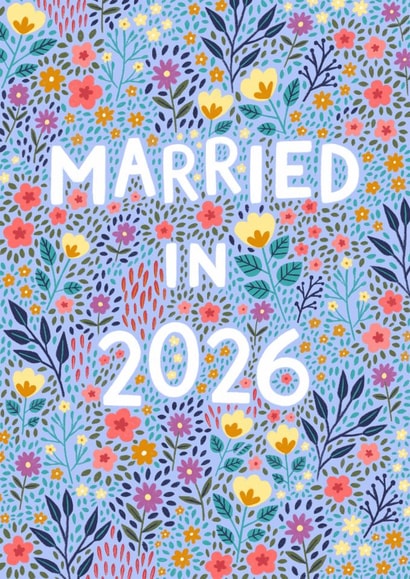 Pretty Wedding Card - Married In 2026 created by Pear Tree Press