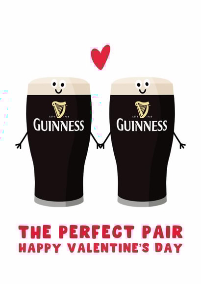 Cute Valentine's Day Card - Guinness - The Perfect Pair created by Pink Peach Cards