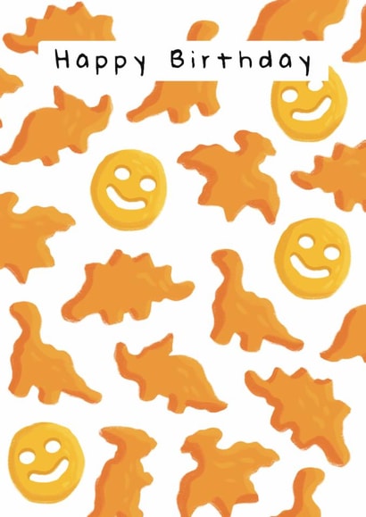 Cute Birthday Card - Turkey Dinosaurs - Smileys created by Sophie Kent Illustration