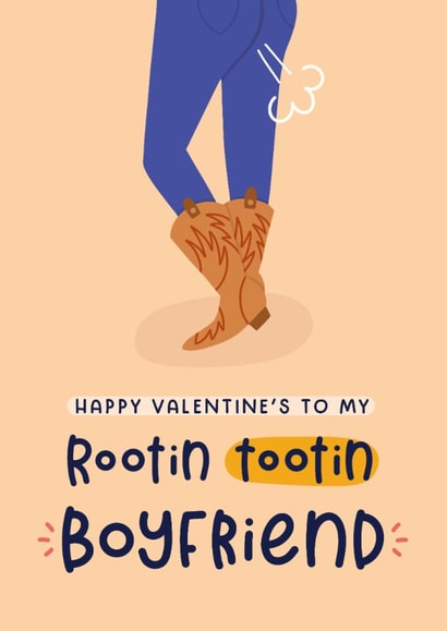 Funny Valentine's Card - For Boyfriend - Cowboy - Country Boy - Farting created by Joanne Hawker