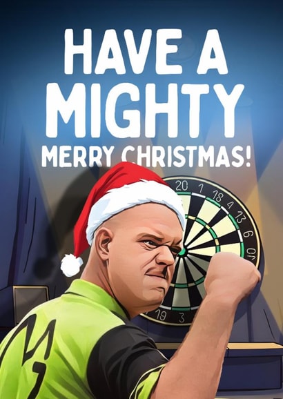 Funny Christmas Card - Mighty Mike - Michael Van Gerwen created by Mrs Best Paper Co.