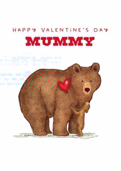 Cute Valentine's Day Card - Mummy - Bear and Cub created by badgerbee design