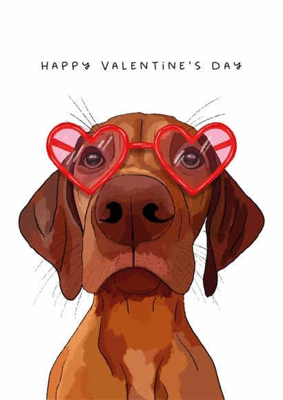 Cute Valentine's Day Card - Vizsla - From the Dog created by badgerbee design