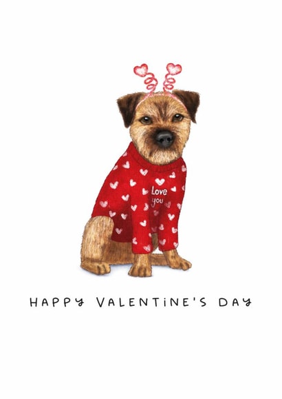 Cute Valentine's Day Card - Border Terrier - From the Dog created by badgerbee design