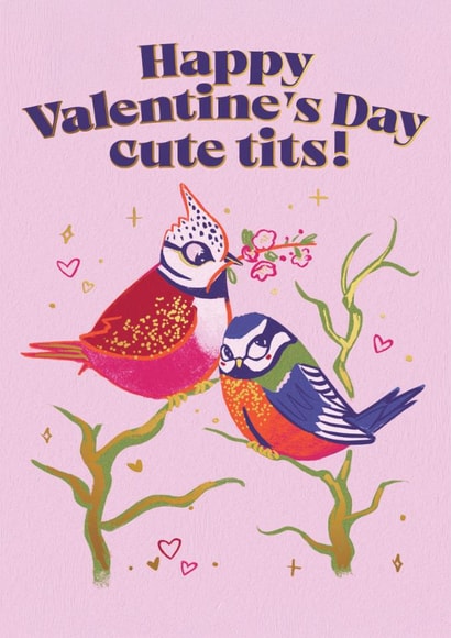 Fun Valentine's Card - Cute Tits - Birds created by Quitting Hollywood