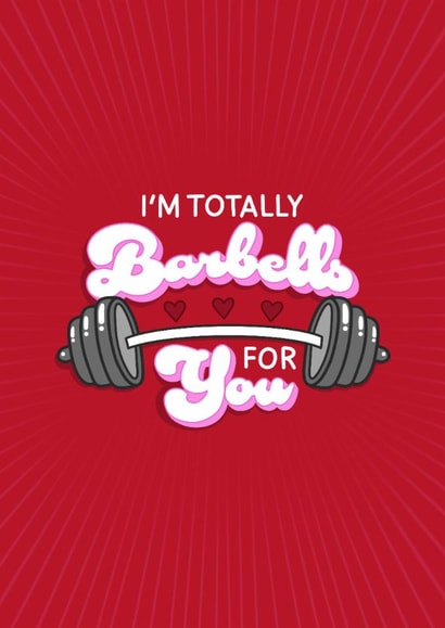 Cute Valentine's Day Card - Gym Pun - Barbells For You created by Kamiya Chirodian