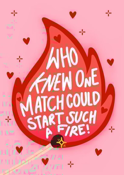 Cute Valentine's Day Card - One Match - Fire created by Kamiya Chirodian