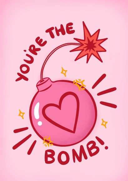 Cute Valentine's Day Card - You're The Bomb - Heart created by Kamiya Chirodian