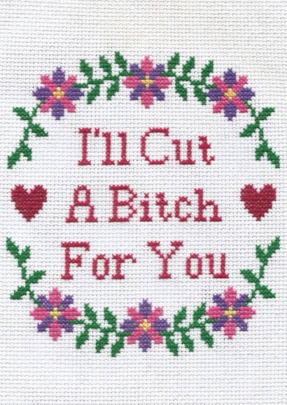 Funny Anniversary - Cross Stitch - Cut A Bitch created by You've Got Thread On You