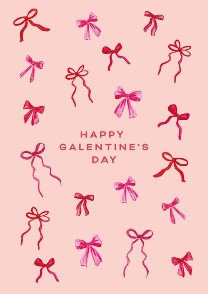 Cute Valentine's Day Card - Happy Galentine's Day - Bows created by Katie Hannah
