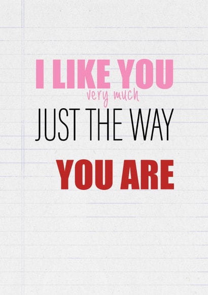 Fun Valentine's Day Card - Bridget Jones - I Like You Very Much created by Little Mono