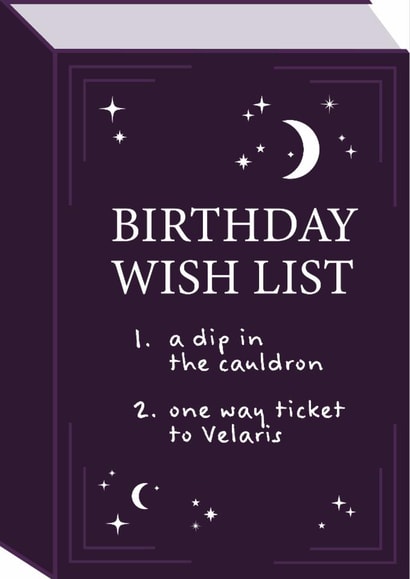 Fun Birthday Card - A Court Of Thorns And Roses - Book created by Tiger Feet Creations