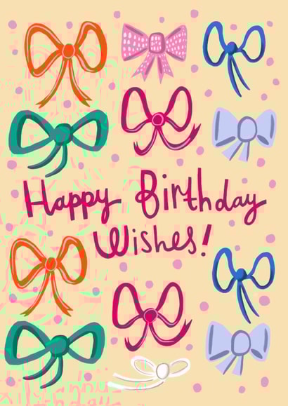 Cute Birthday Card - Bows - Ribbons created by @AimeeStevens.Design